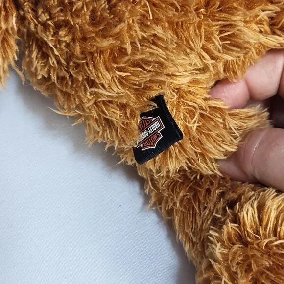 2009 Harley Davidson 13" Brown Fuzzy Shaggy Stuffed Plush Teddy Bear Doll - Picture 8 of 12